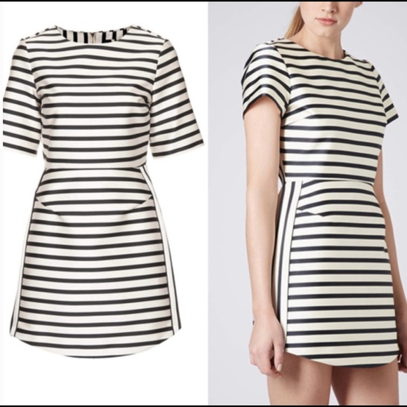 Black and white stripe topshop dress - Picture 1 of 7